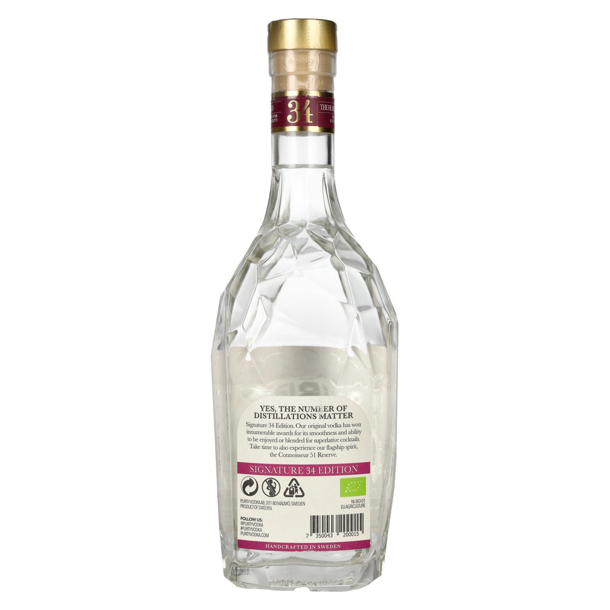 Purity SIGNATURE 34 EDITION Organic Vodka 40% vol. 0.7 l