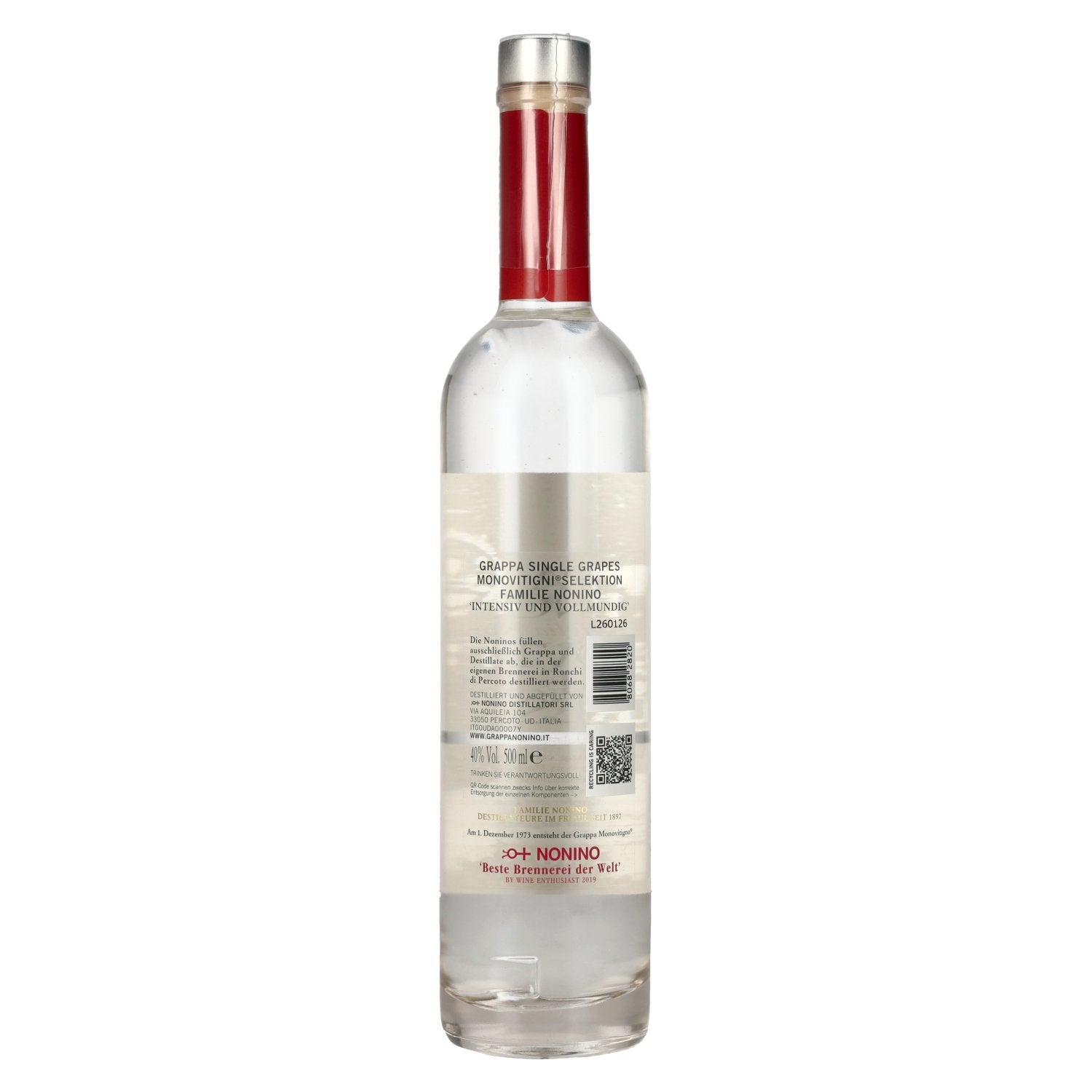 Nonino Grappa Monovitigni Single Grapes 40% Vol. 0,5l