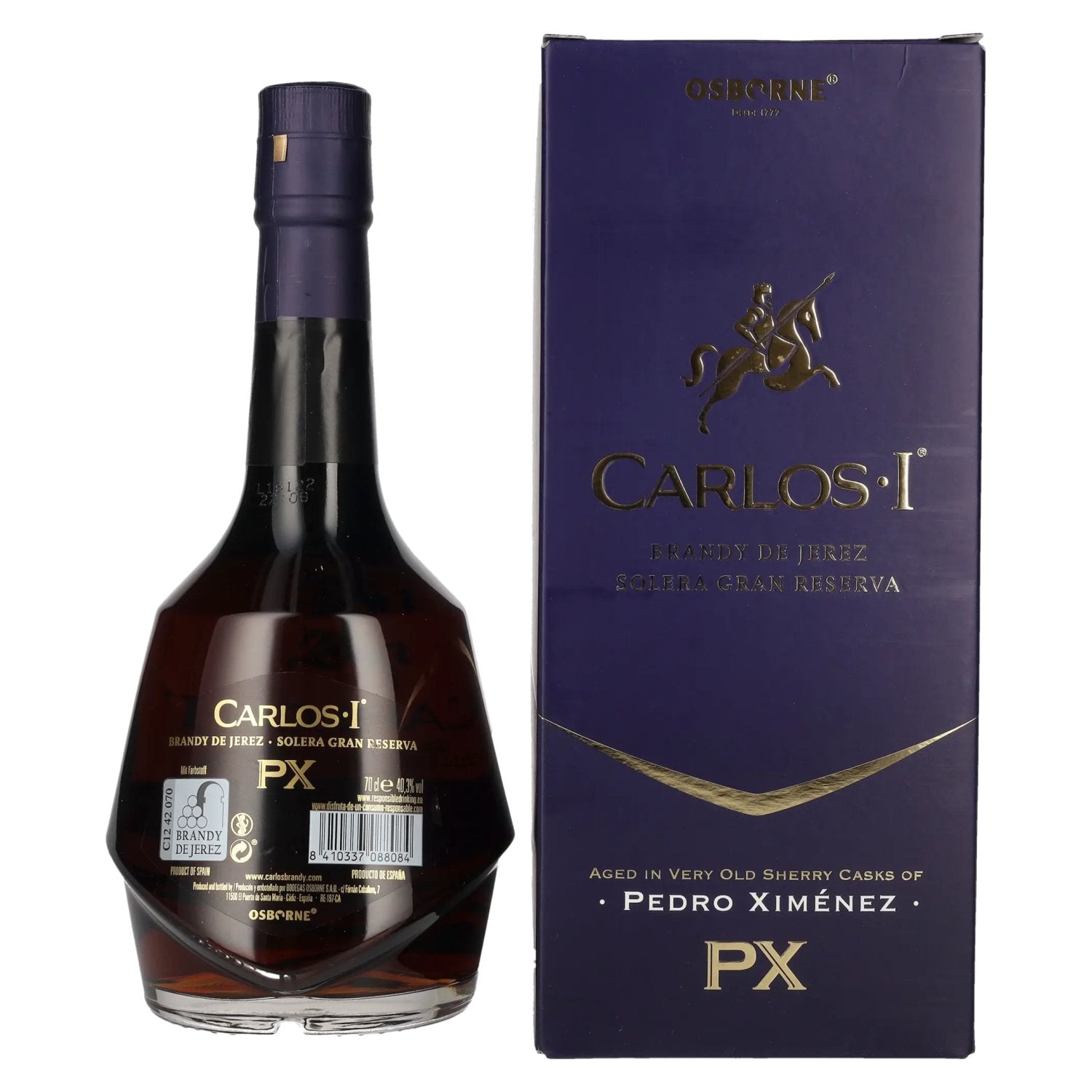 Carlos I Solera Gran Reserva PEDRO XIMÉNEZ Brandy de Jerez 40.3% Vol. 0.7L in gift box