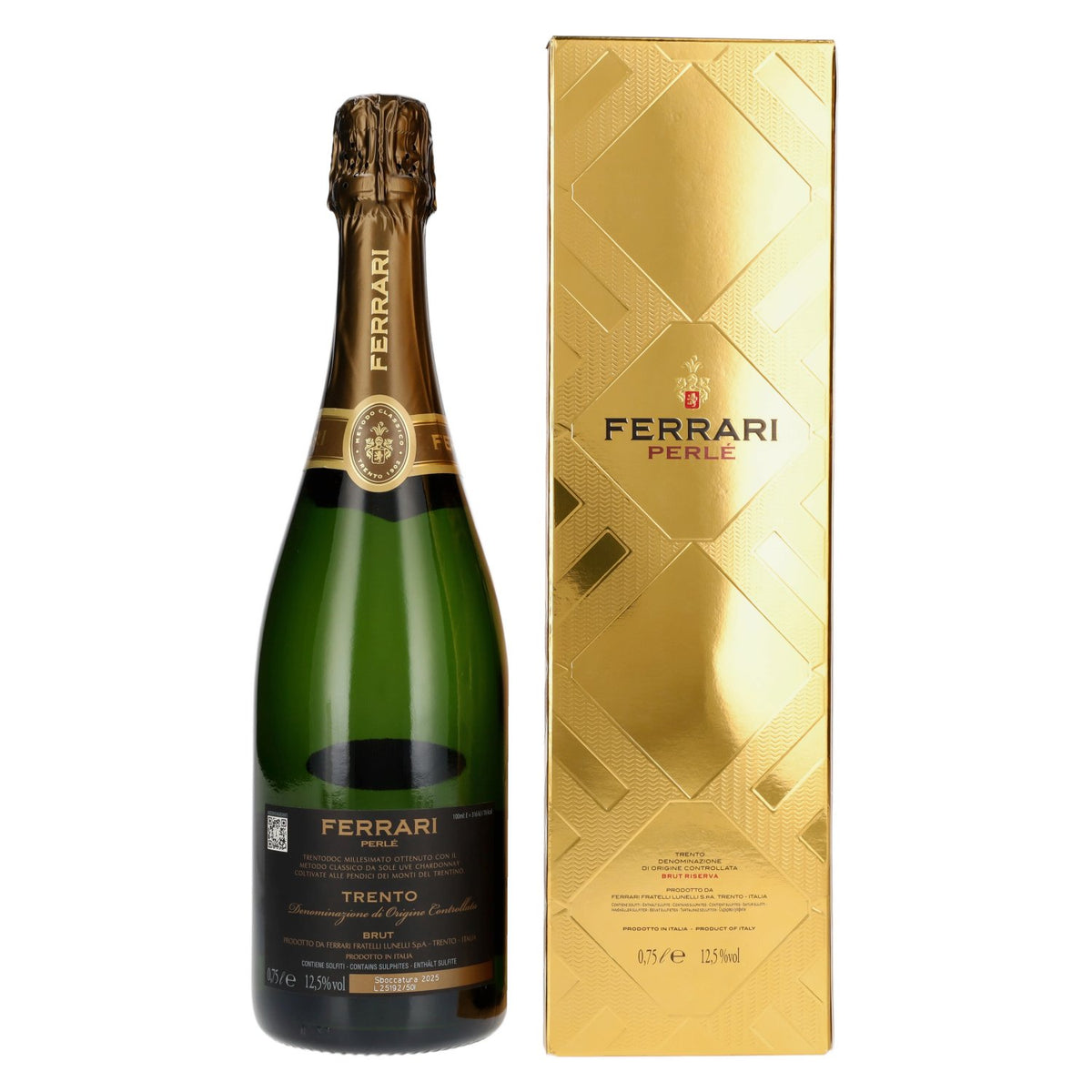 Ferrari PERLÉ Brut Millesimato DOC 2019 12,5% Vol. 0,75l in Geschenkbox
