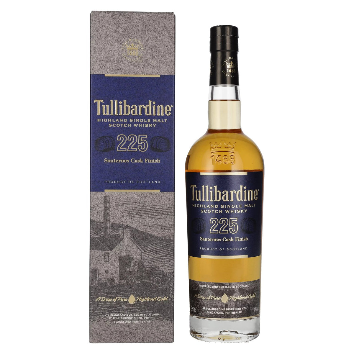 Tullibardine 225 Sauternes Finish Highland Single Malt Scotch Whisky 43% Vol. 0.7l in Gift Box
