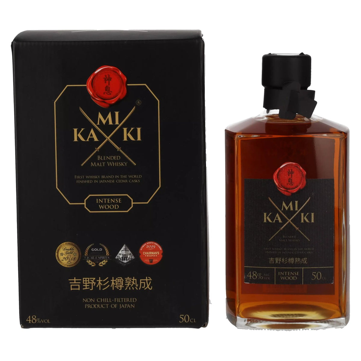 KAMIKI Intense Wood Blended Malt Whisky 48% Vol. 0.5L in Gift Box