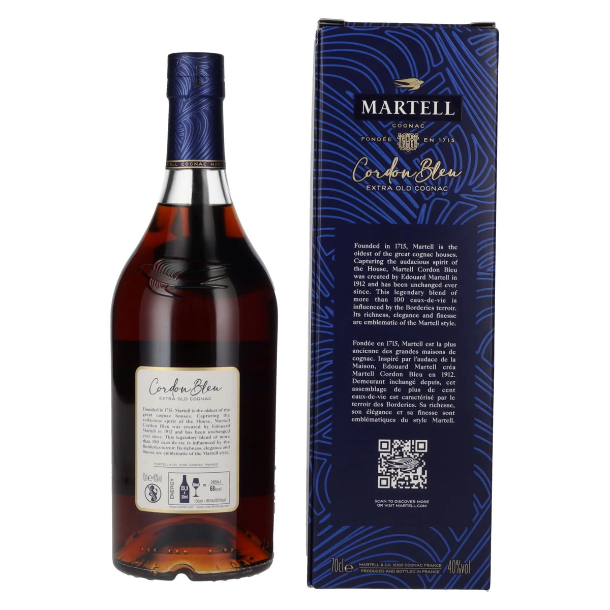 Martell Cognac Cordon Bleu Extra Old Cognac 40% vol. 0.7 l in a gift box
