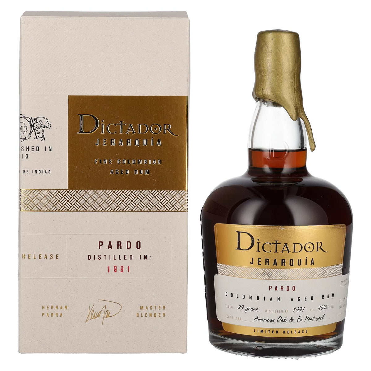 Dictador JERARQUÍA 29 Years Old PARDO Rum 1991 40% Vol. 0.7l in gift box