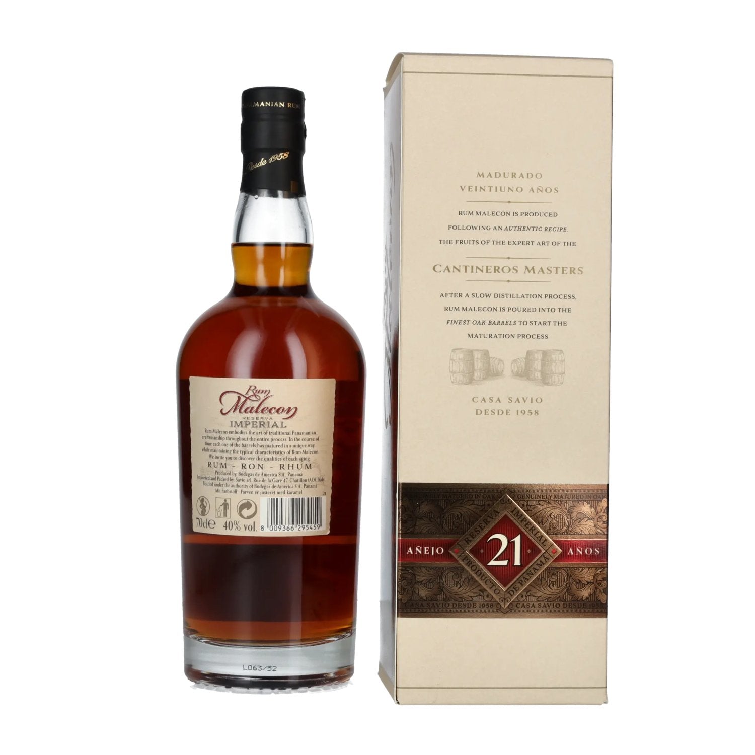 Rum Malecon Añejo 21 Years Imperial Reserve 40% Vol. 0.7l in gift box