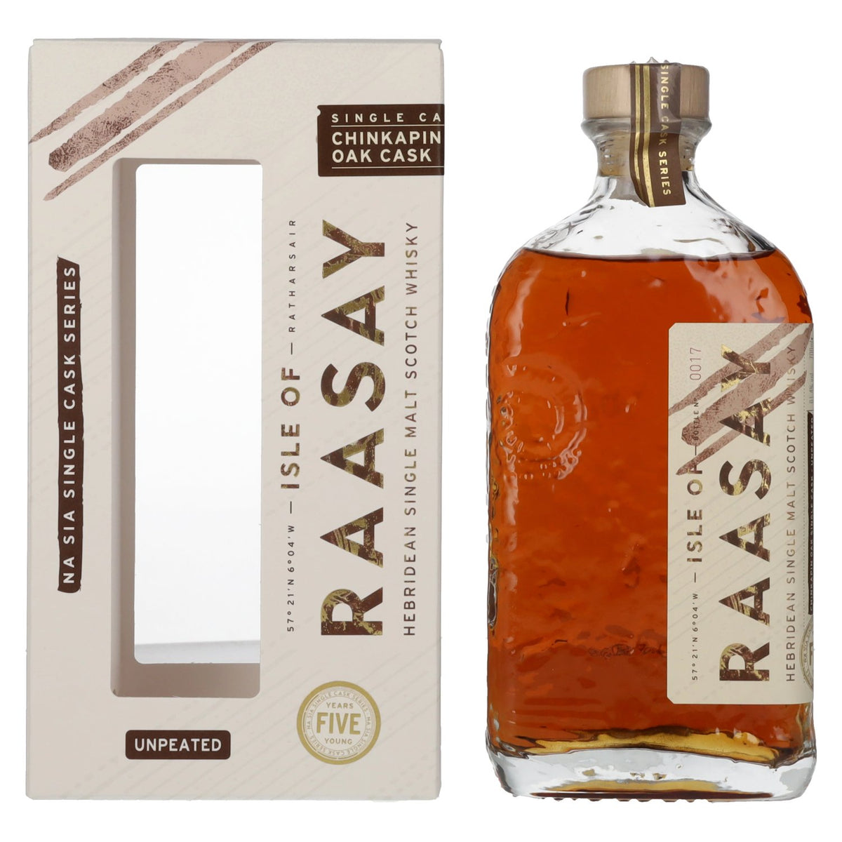 Isle of RAASAY 5 Years Old Chinkapin Oak Single Malt 61,4% Vol. 0,7l in Geschenkbox