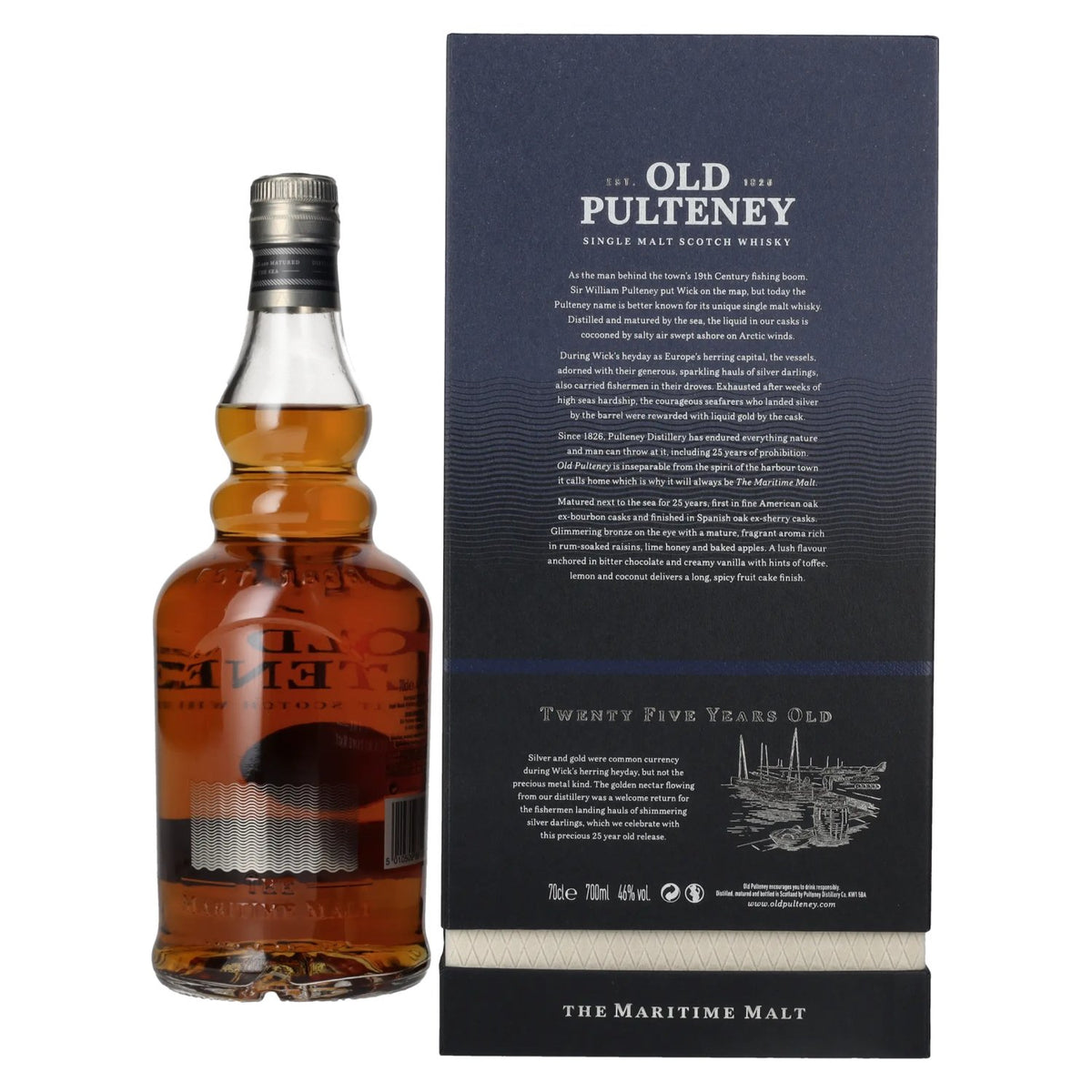 Old Pulteney 25 Years Old Single Malt Scotch Whisky 46% Vol. 0.7l in gift box