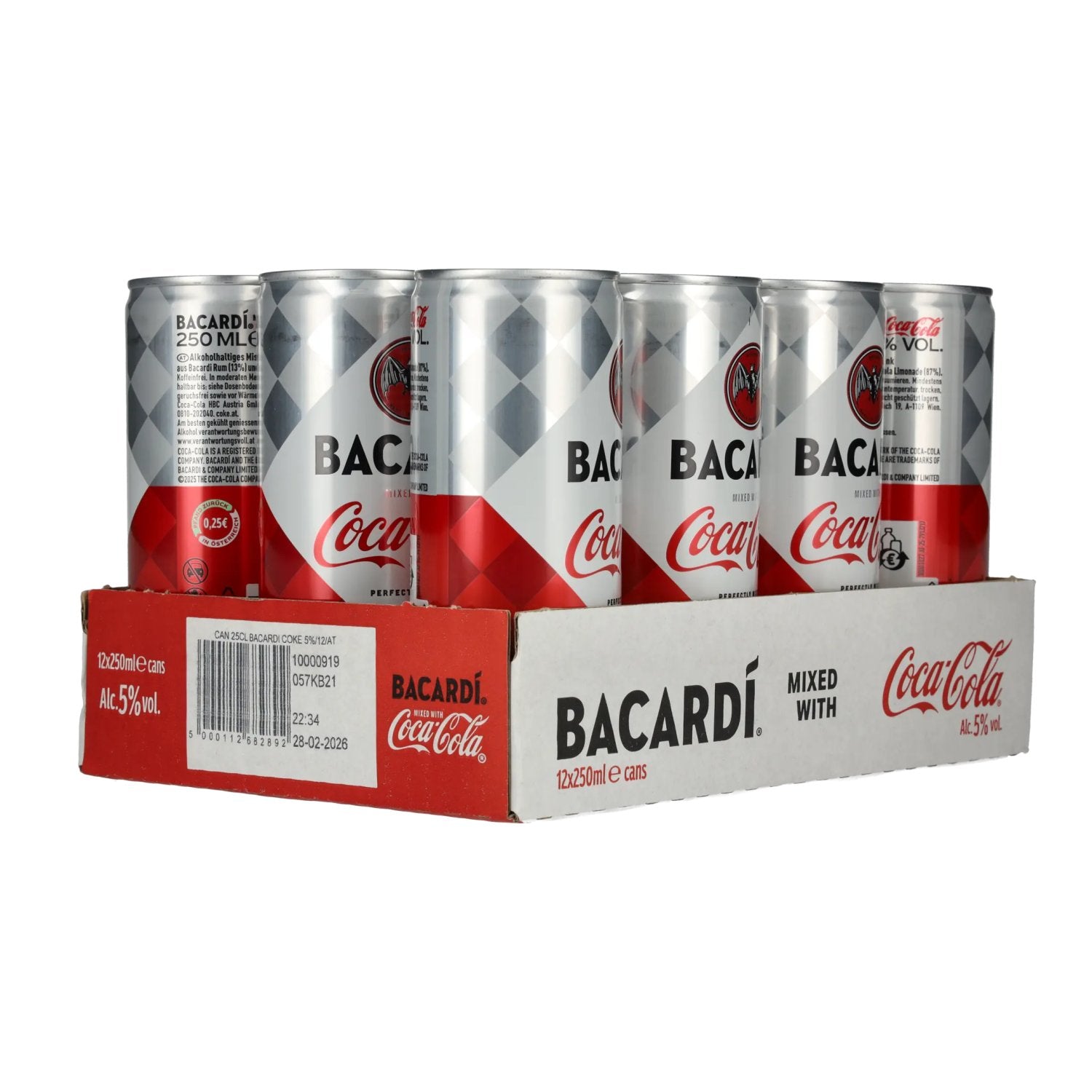 Bacardi Rum & Coca-Cola 5% Vol. 12x0,25l Dosen Pfand