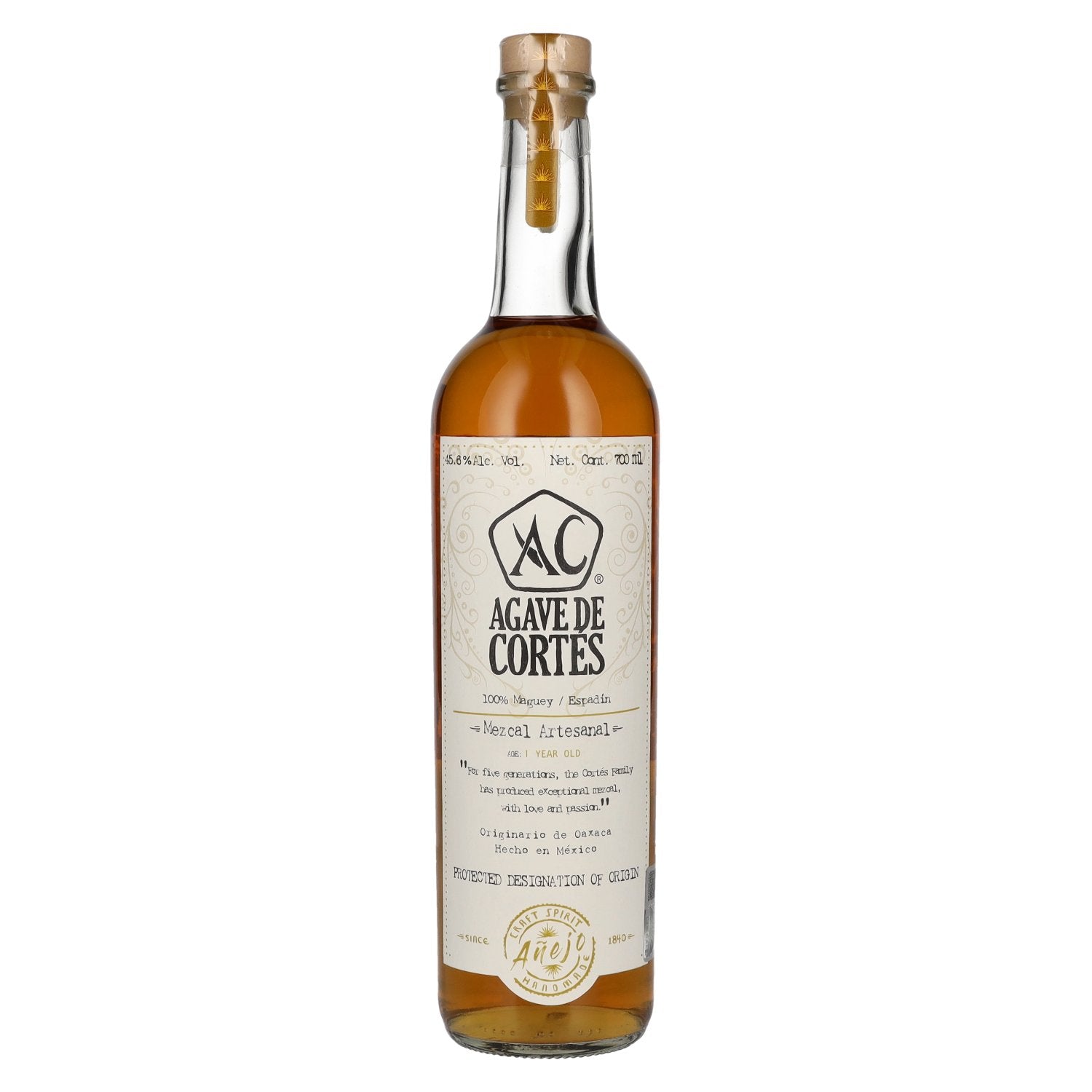 Agave de Cortés Mezcal Artesanal AÑEJO 45.6% Vol. 0.7l