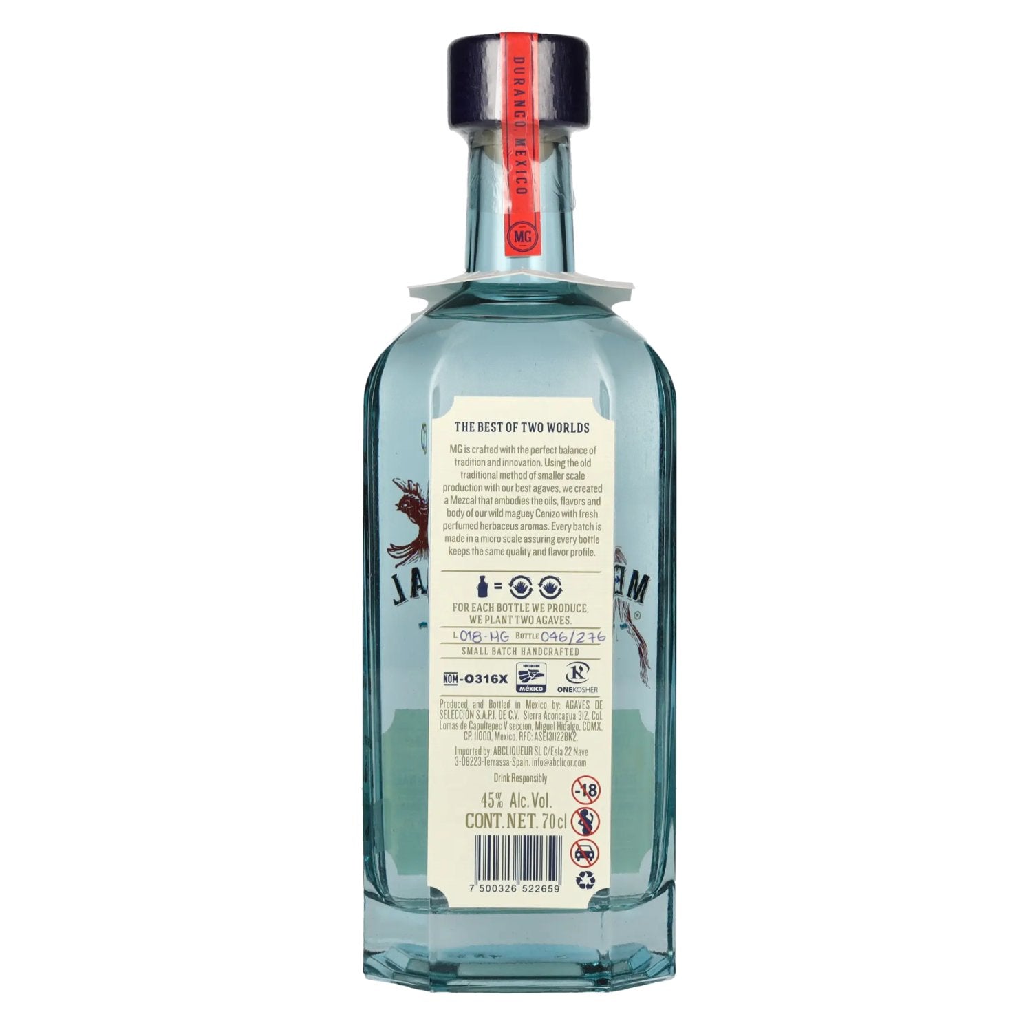 Mezcal MG Mezcal Artesanal 100% Agave Durangensis PDO 45% Vol. 0.7l