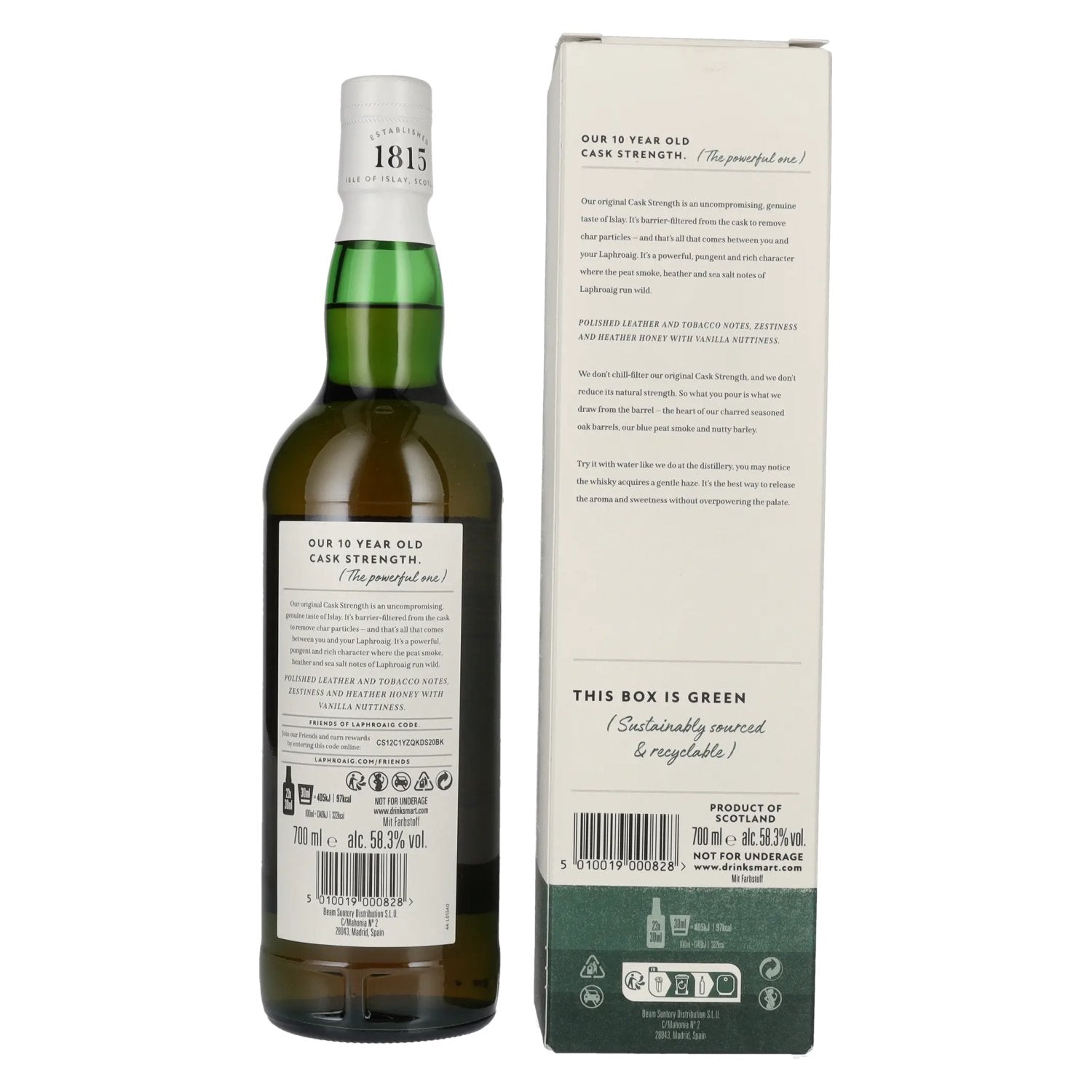 Laphroaig 10 Years Old Cask Strength Batch 17 58.3% Vol. 0.7l in Gift Box