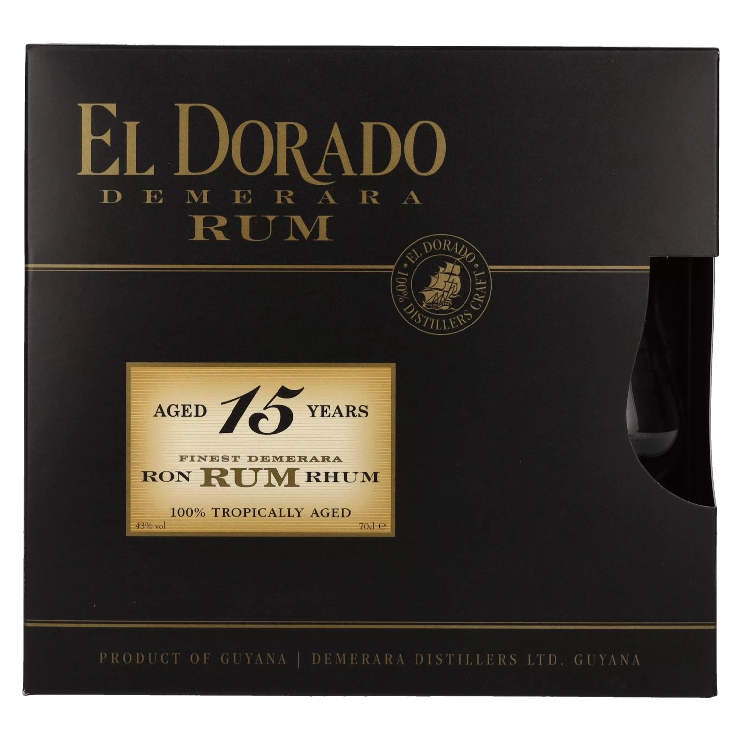 El Dorado 15 Years Old Finest Demerara Rum SPECIAL RESERVE 43% Vol. 0,7l in Geschenkbox mit 2 Gläsern