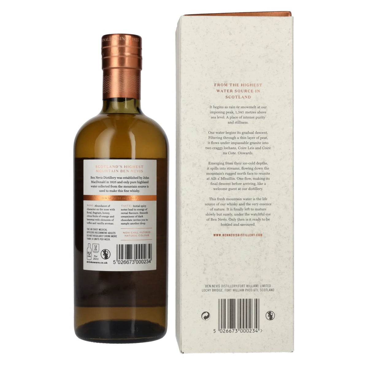 Ben Nevis 10 Years Old Single Highland Malt Scotch Whisky 46% Vol. 0,7l in Geschenkbox