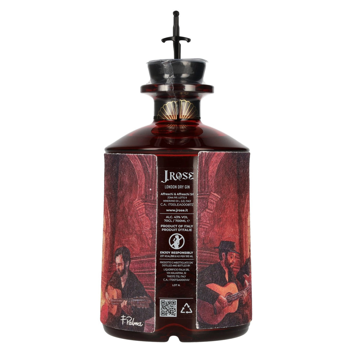 J. Rose London Dry Gin Flamenco 43% vol. 0.7 l