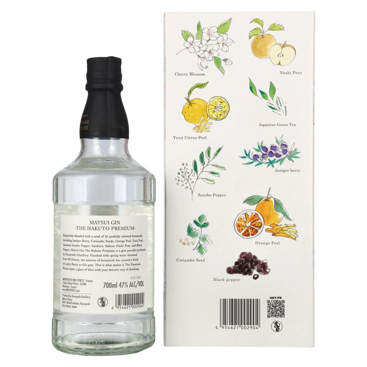 Matsui Gin THE HAKUTO Premium 47% ABV 0.7l in a gift box