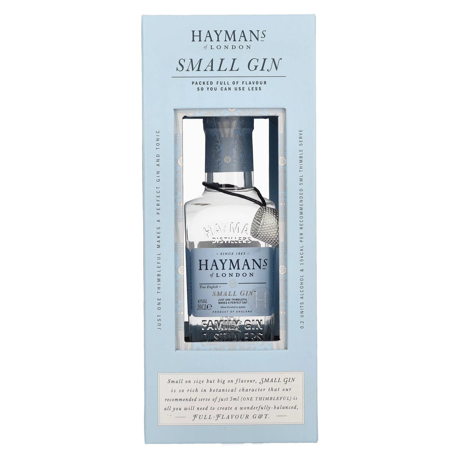 Hayman's of London SMALL GIN 43% Vol. 0.2l in gift box with 5 ml pourer
