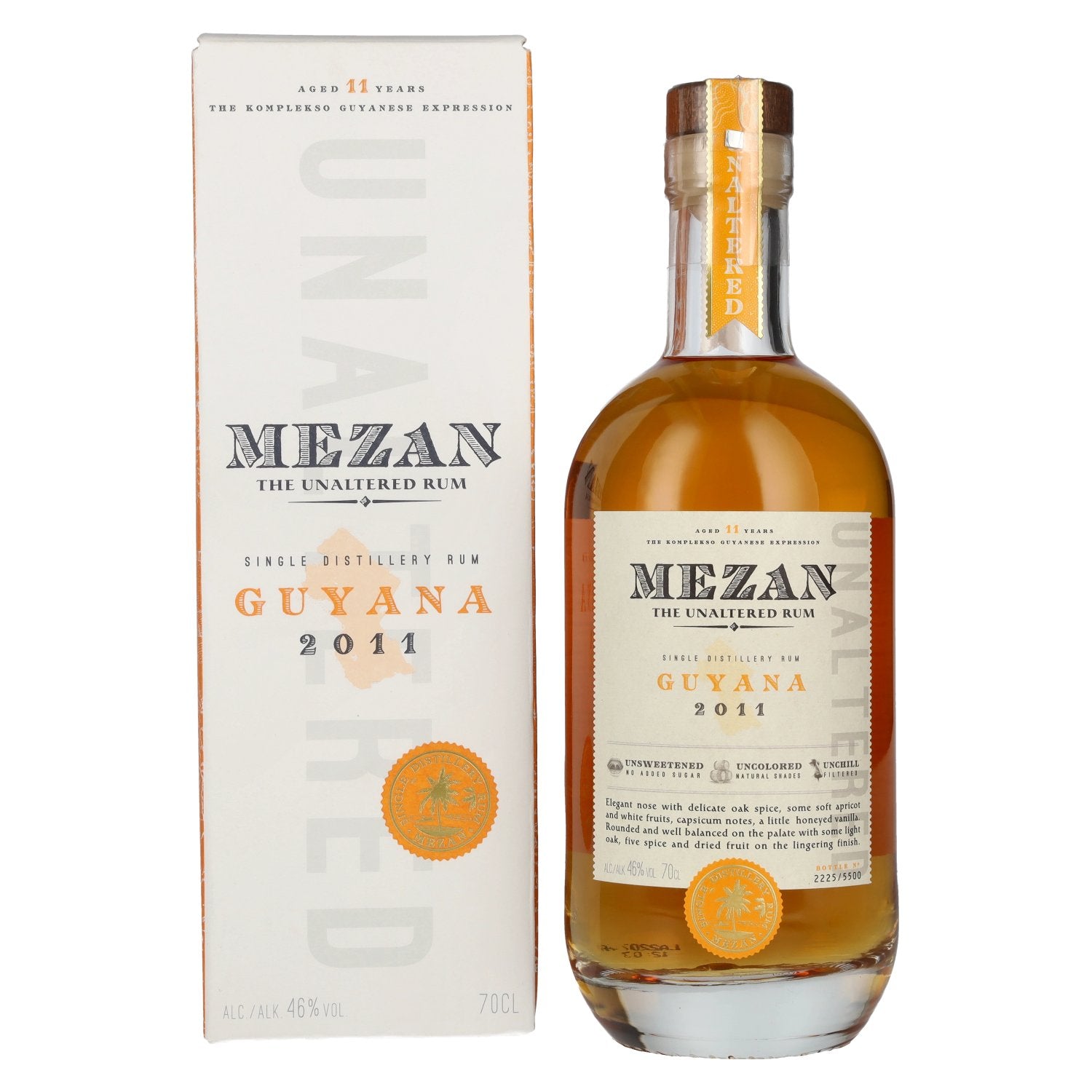 Mezan The Unaltered Rum Guyana 2011 46% Vol. 0.7l in gift box