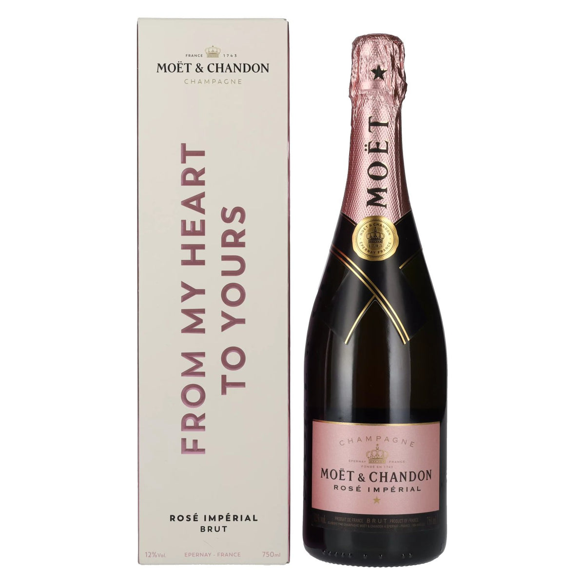 Moët &amp; Chandon Champagne ROSÉ IMPÉRIAL Brut Love 12% vol. 0.75l in gift box