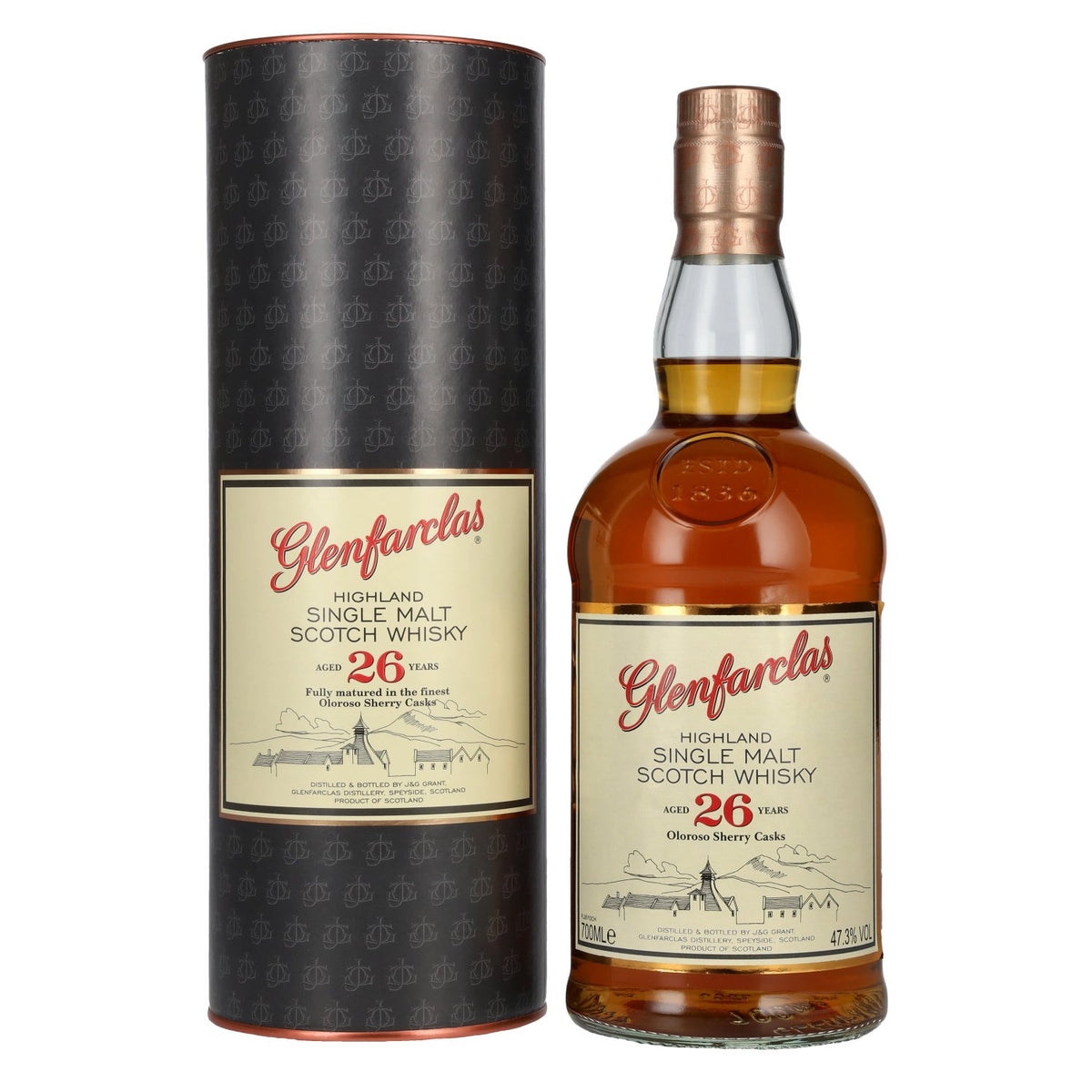 Glenfarclas 26 Years Old Oloroso Sherry Casks Highland Single Malt 47.3% Vol. 0.7l in Gift Box