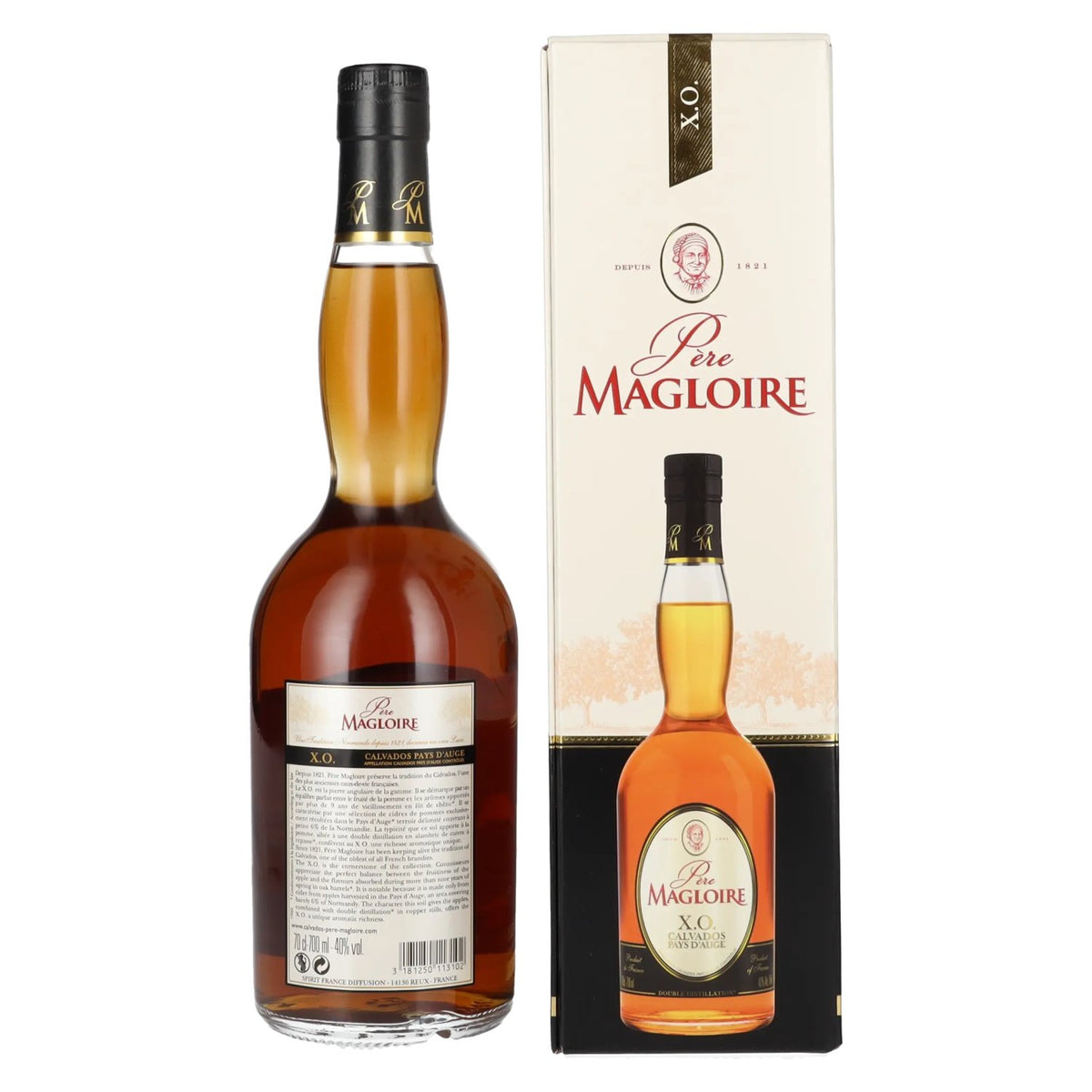 Père Magloire Calvados Pays D'Auge X.O. 40% vol. 0.7 l in a gift box