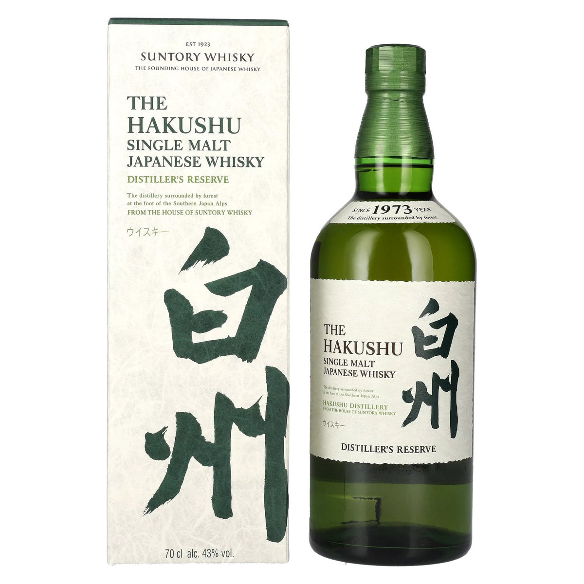 Suntory The Hakushu DISTILLER'S RESERVE Single Malt Japanese Whisky 43% Vol. 0.7l in gift box