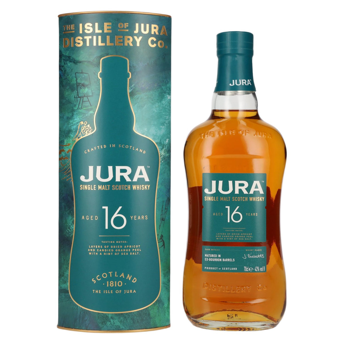 Jura 16 Years Old Single Malt Scotch Whisky 43% vol. 0.7 l in a gift box