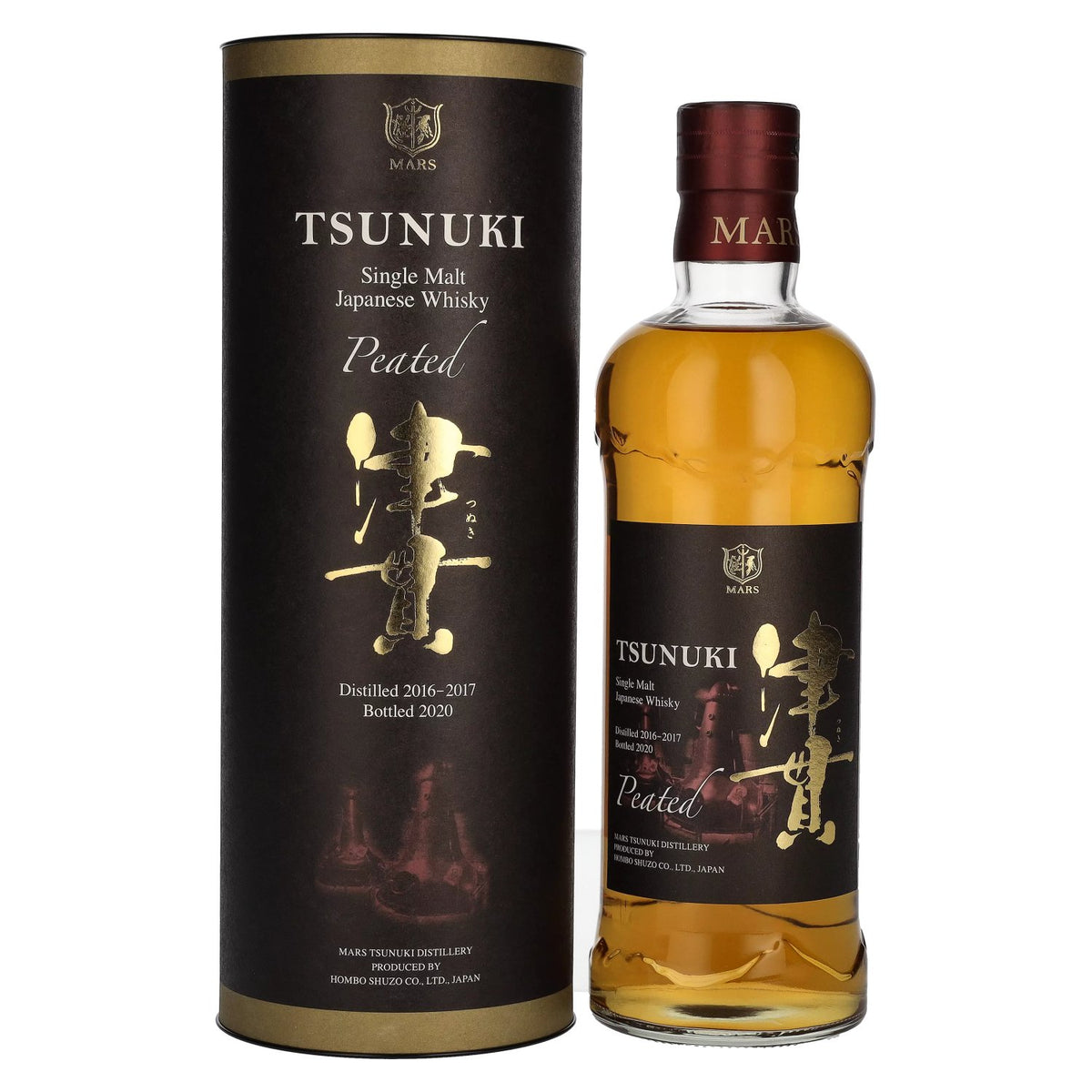 Mars TSUNUKI Single Malt Japanese Whisky PEATED 2016-2017 50% Vol. 0.7l in gift box
