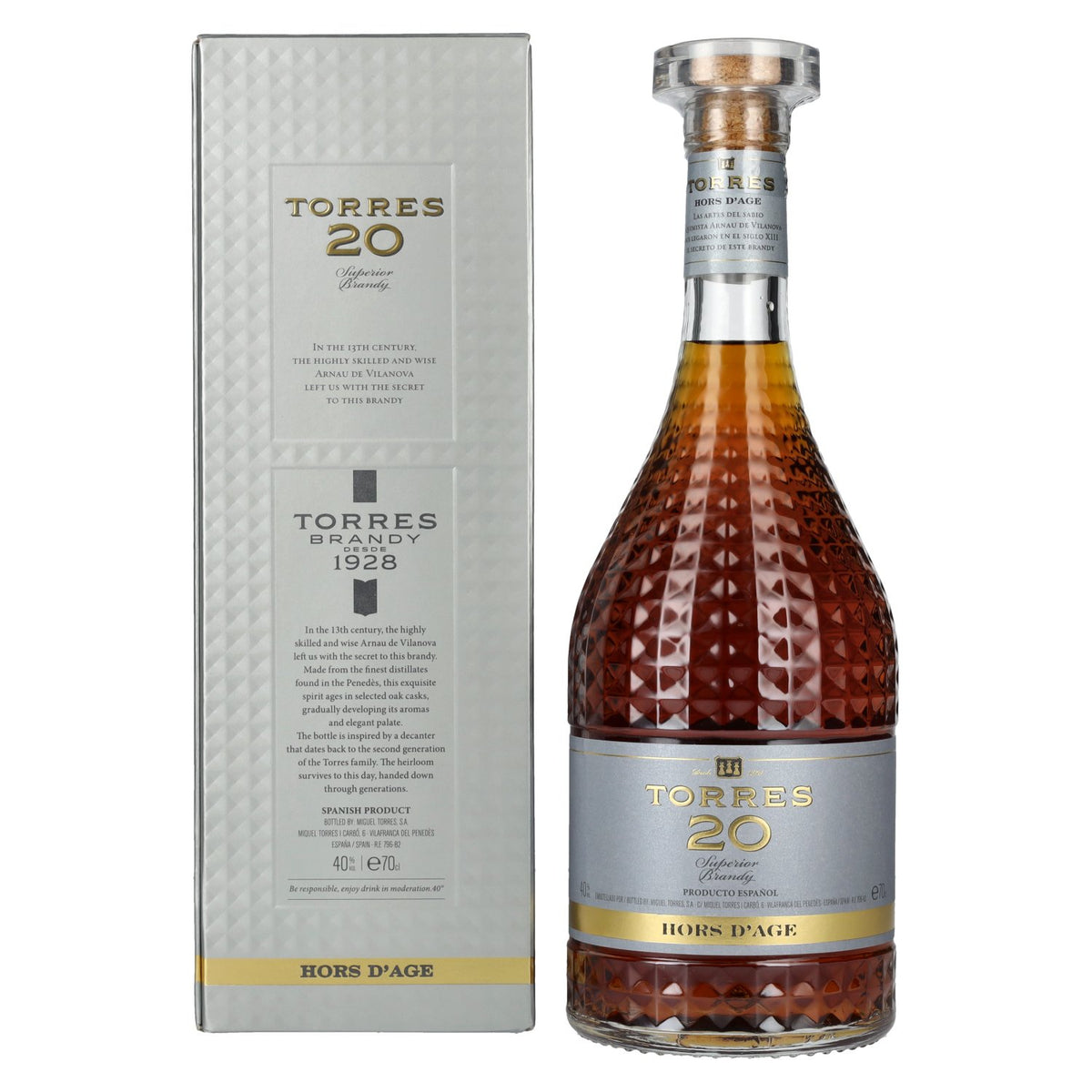 Torres 20 HORS D'AGE Superior Brandy 40% Vol. 0.7l in Gift Box