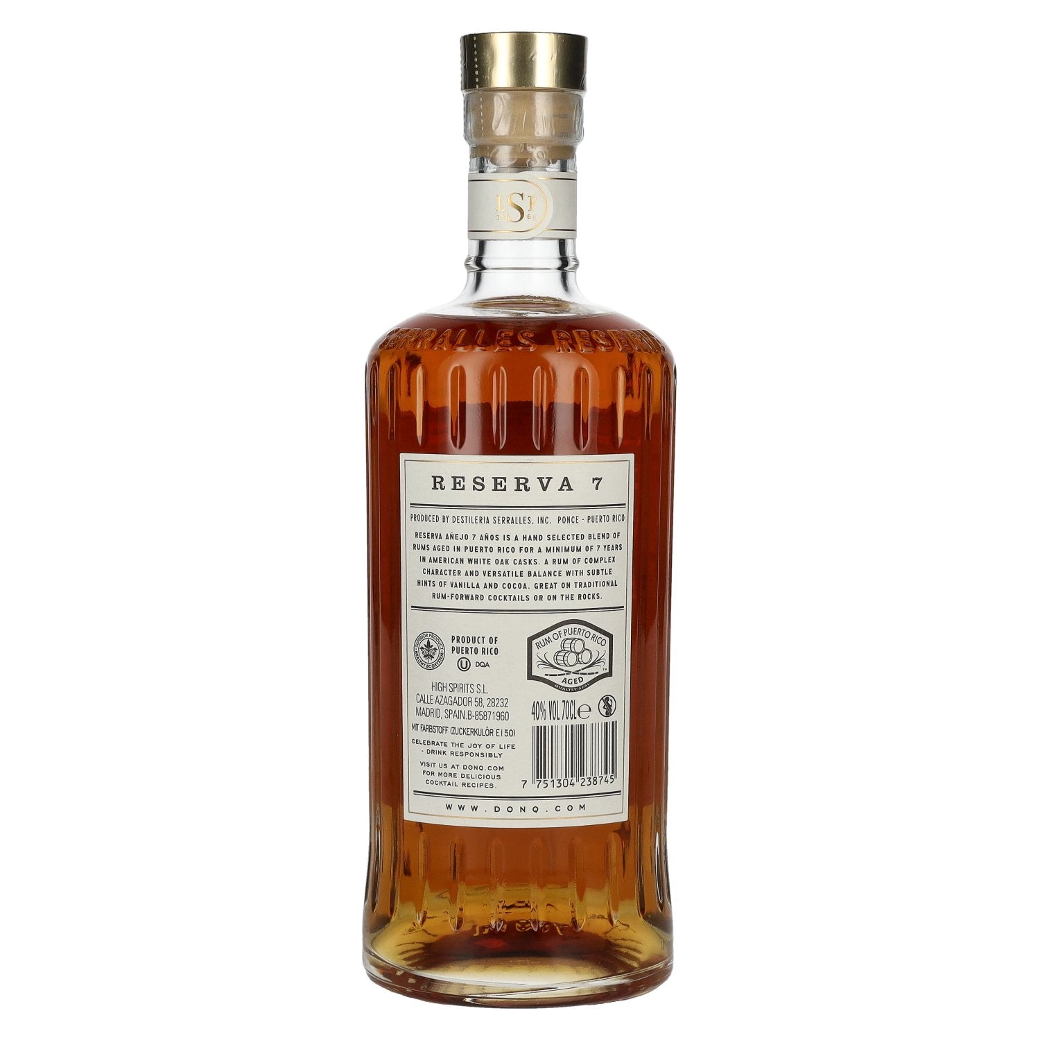 Don Q RESERVA Añejo 7 Años Puerto Rican Rum 40% Vol. 0.7l