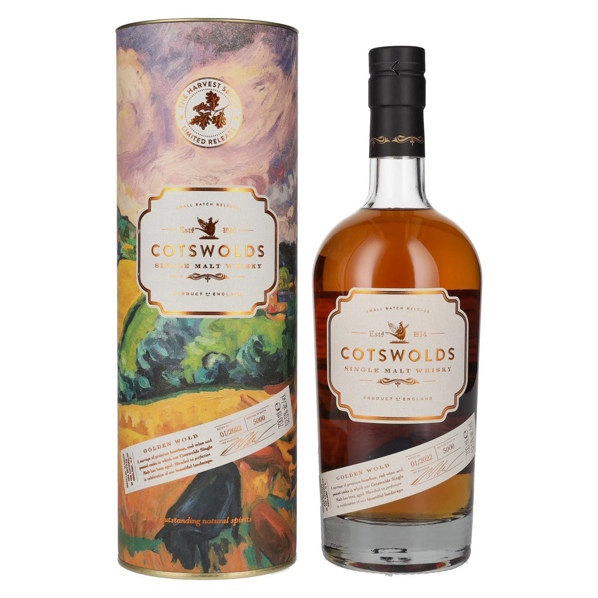 Cotswolds GOLDEN WOLD The Harvest Series Batch 01/2022 52.5% Vol. 0.7l in gift box