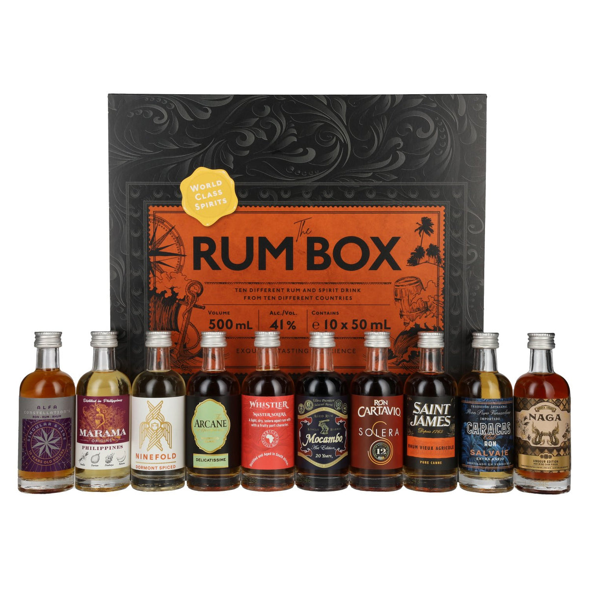 The Rum Box 41% ABV, 10 x 0.05 l in a gift box