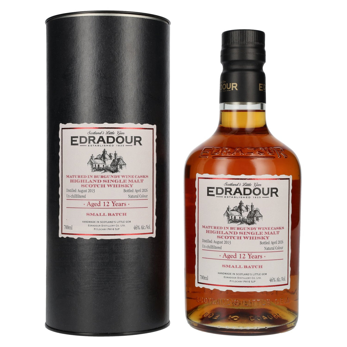 Edradour 12-Year-Old Burgundy Cask Highland Single Malt Whisky 46% vol. 0.7 l in a gift box