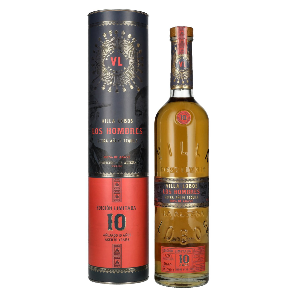 Villa Lobos Tequila LOS HOMBRES 10 Años Extra Añejo Edición Limitada 40% Vol. 0,7l in Geschenkbox