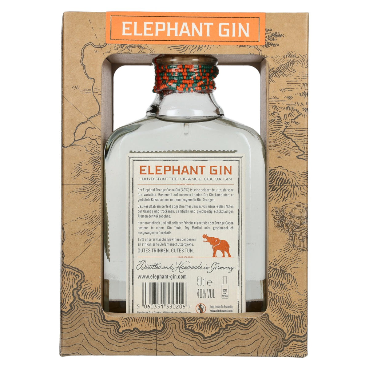 Elephant Gin Orange & Cocoa 40% Vol. 0,5l in Geschenkbox