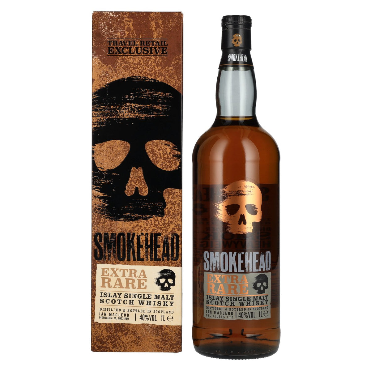 Smokehead EXTRA RARE Islay Single Malt Scotch Whisky Gold Design 40% Vol. 1l in Geschenkbox