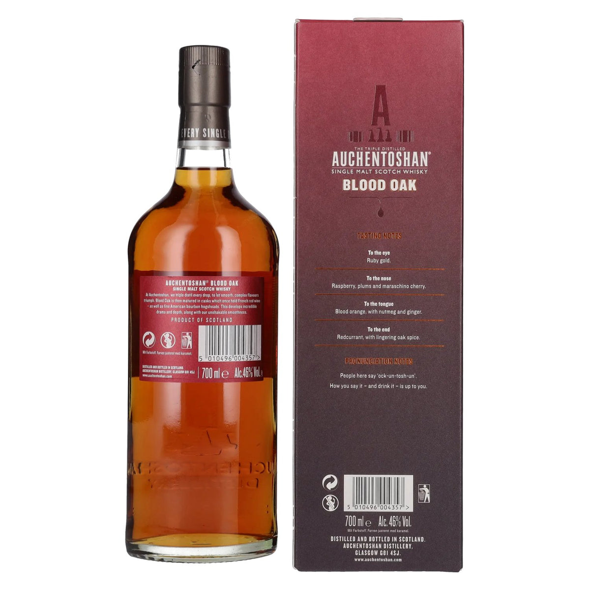 Auchentoshan BLOOD OAK Single Malt Scotch Whisky 46% ABV, 0.7l in a gift box