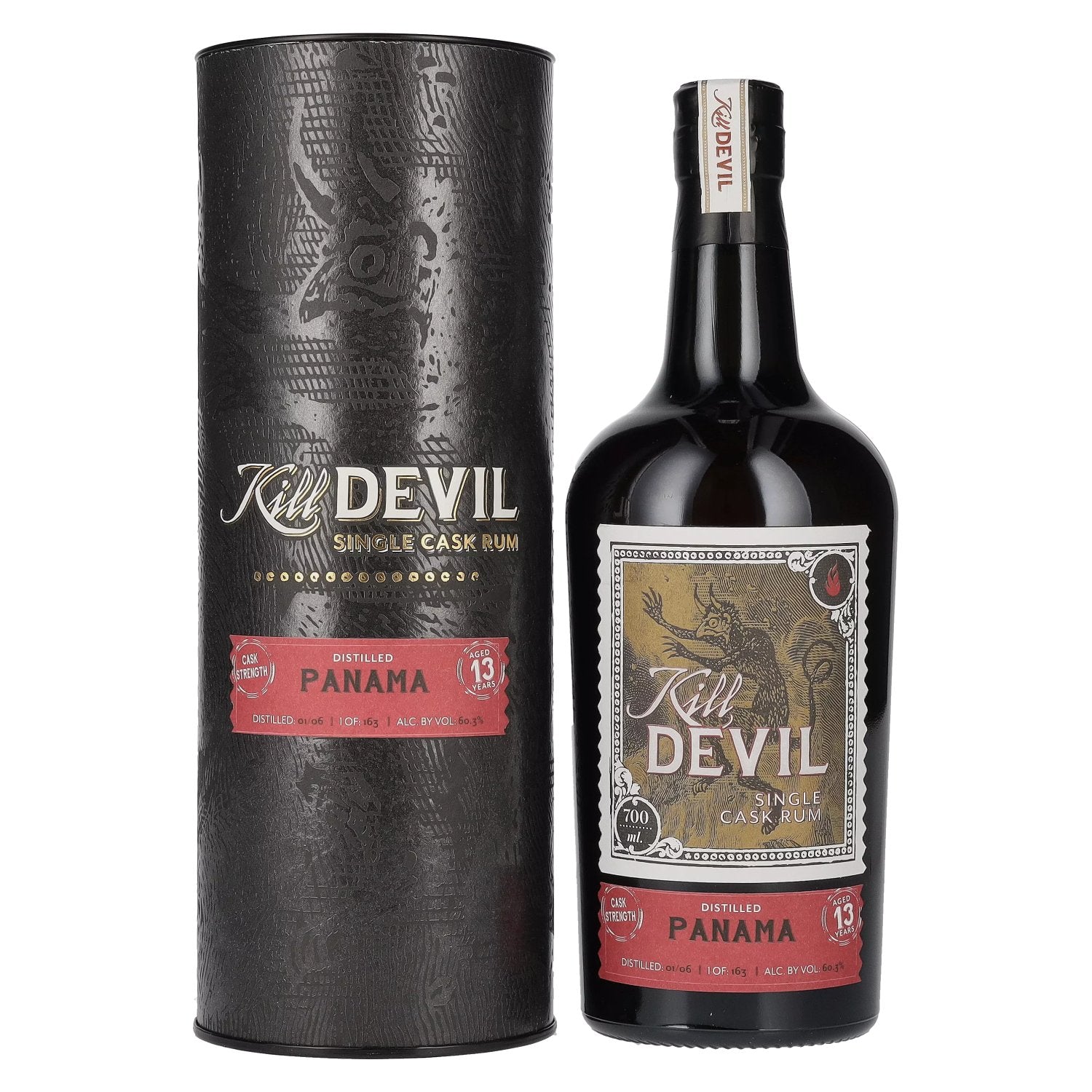 Hunter Laing Kill Devil PANAMA 13 Years Old Single Cask Rum 2006 60.3% Vol. 0.7l in Gift Box