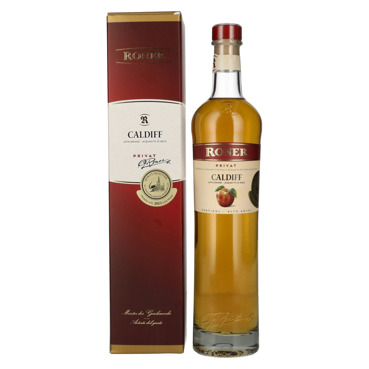 Roner Caldiff Private Apple Brandy 43% Vol. 0.5l in Gift Box