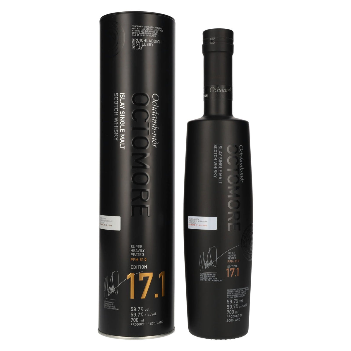 Octomore EDITION: 17.1 Super Heavily Peated Islay Single Malt, Release 2026, 59.7% ABV, 0.7 litres in a tin box