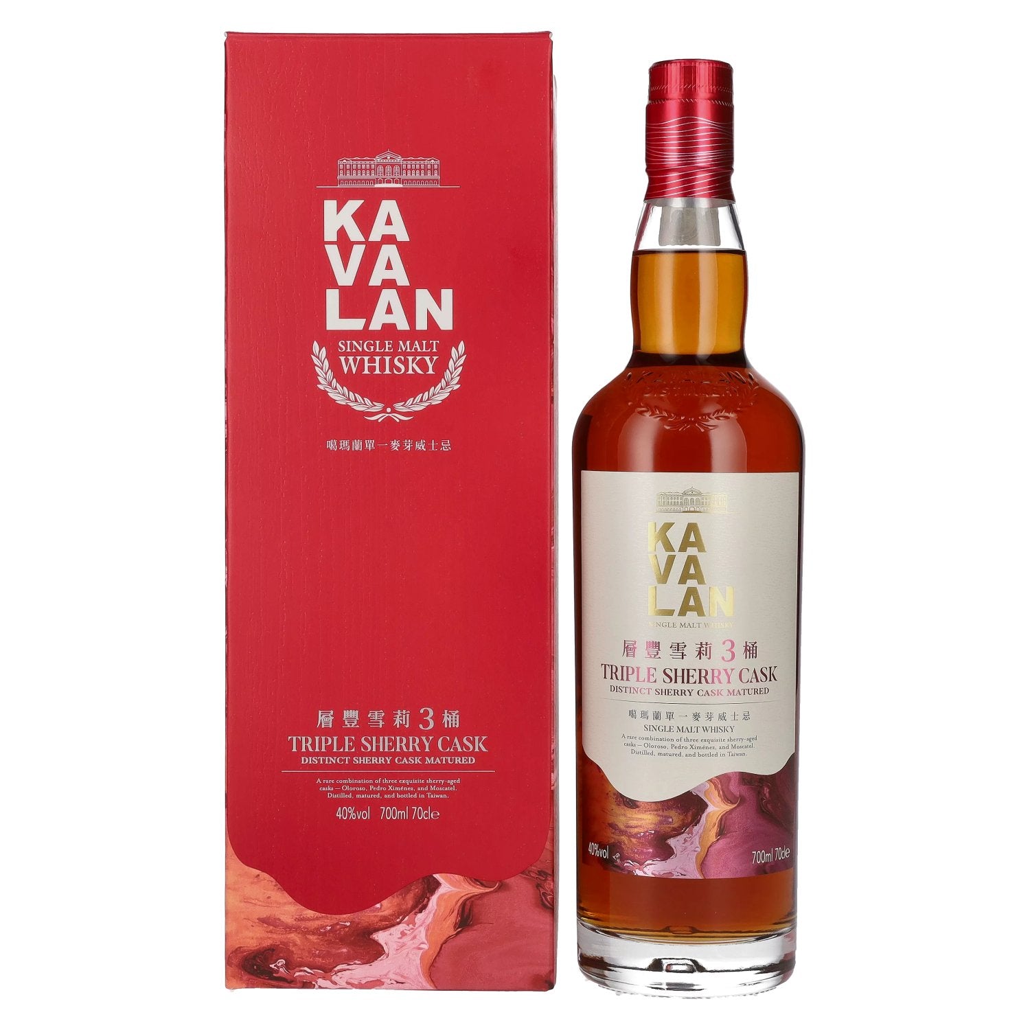 Kavalan TRIPLE SHERRY CASK Single Malt Whisky 40% Vol. 0,7l in Geschenkbox