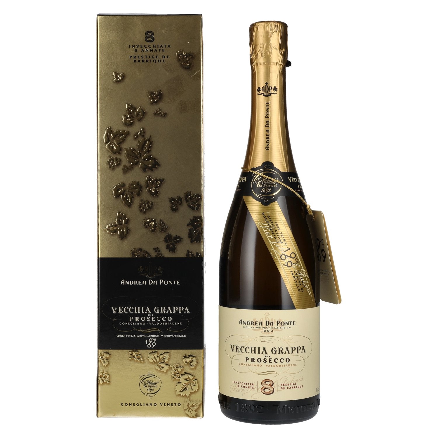 Andrea Da Ponte Vecchia Grappa di Prosecco 8 Vintages 42% Vol. 0.7l in gift box
