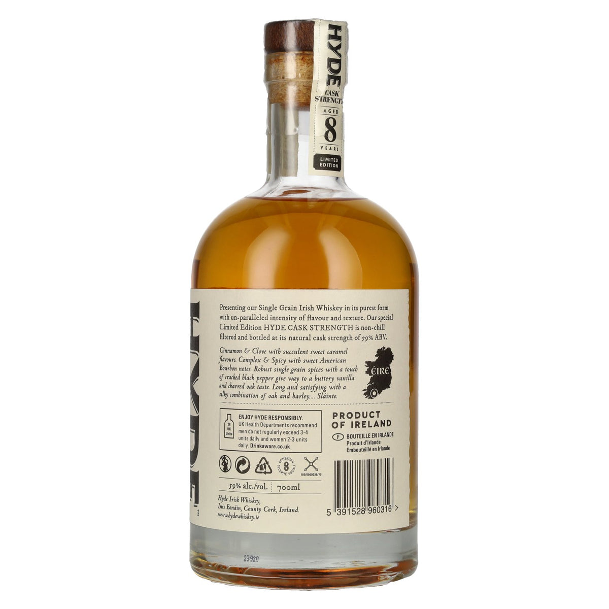 Hyde 8 Years Old CASK STRENGTH Single Grain Irish Whiskey Limited Edition 59% vol. 0.7 l