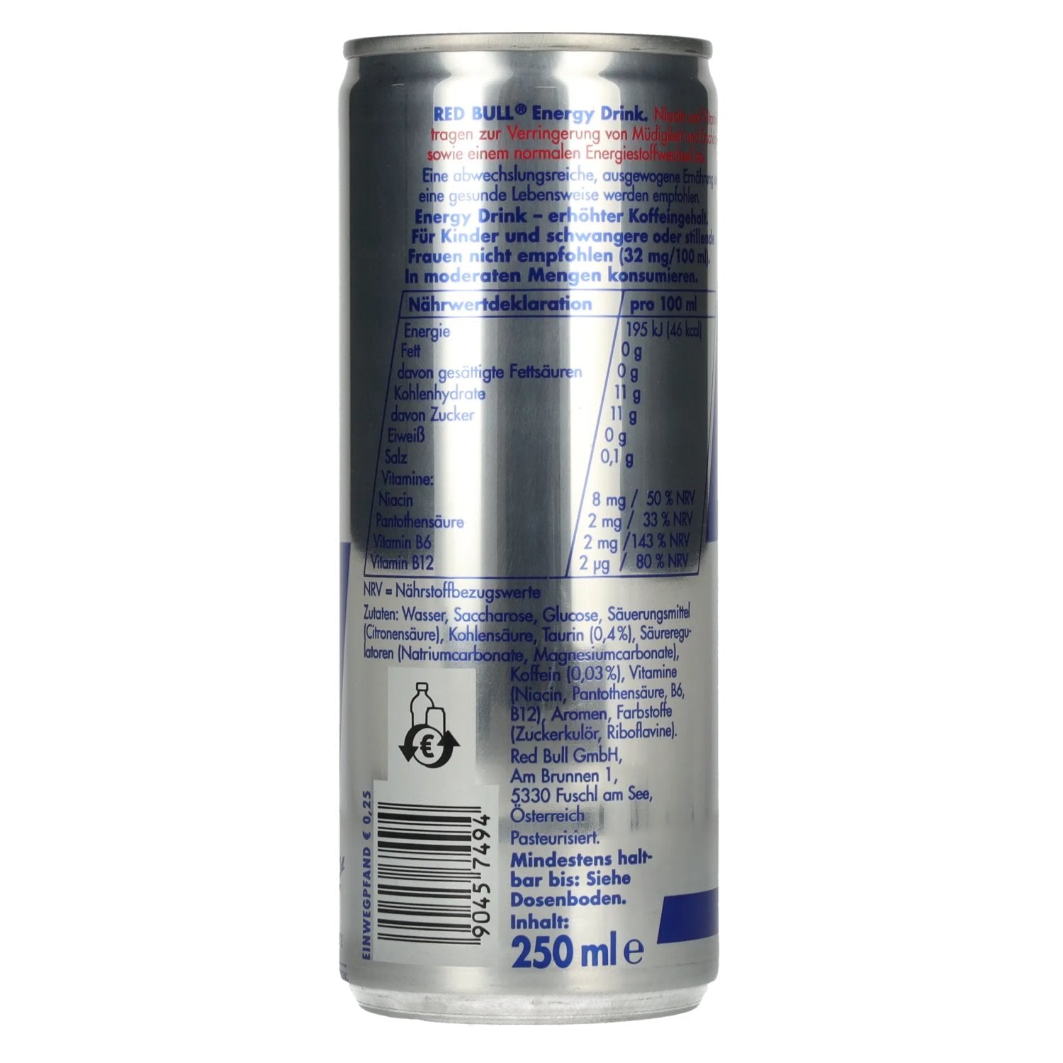 Red Bull Energy Drink 0,25l Dose Pfand