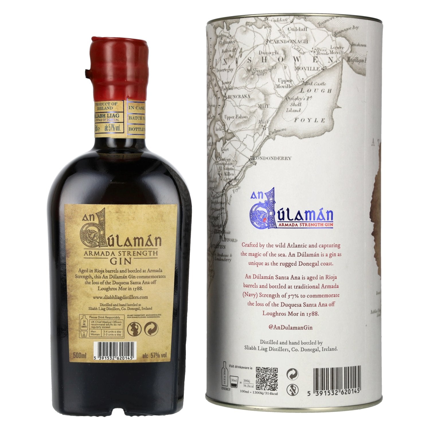 An Dúlamán SANTA ANA Armada Strength Gin 57% Vol. 0.5l in Gift Box