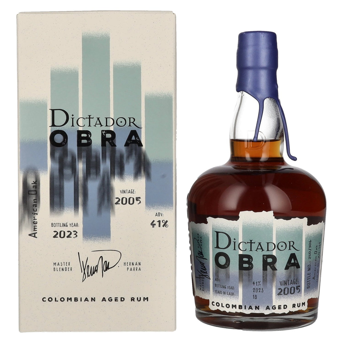 Dictador OBRA VINTAGE 18 Years Old AMERICAN OAK CASK Rum 2005 41% Vol. 0.7L in Gift Box