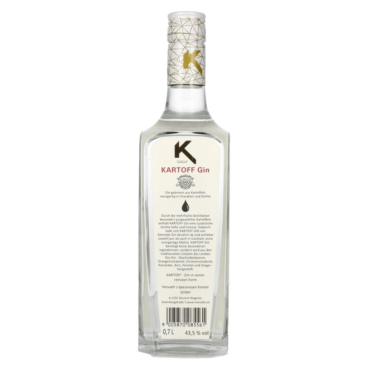 Kartoff Triple Distilled Dry Gin 43.5% ABV 0.7l