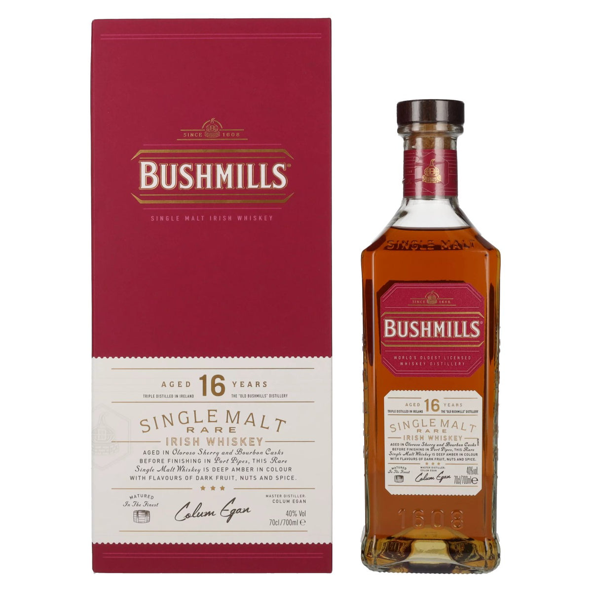 Bushmills 16 Years Old TRIPLE DISTILLED Single Malt Whiskey 40% Vol. 0,7l in Geschenkbox