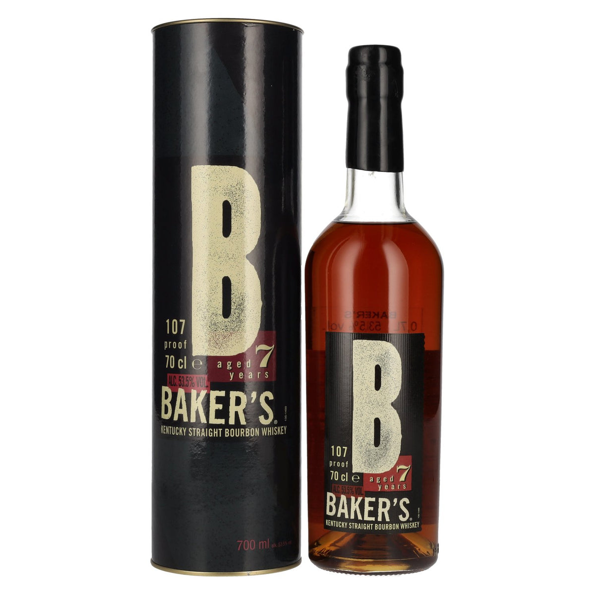 Baker's 7 Years Old Kentucky Straight Bourbon Whisky 53.5% ABV, 0.7l in a gift box