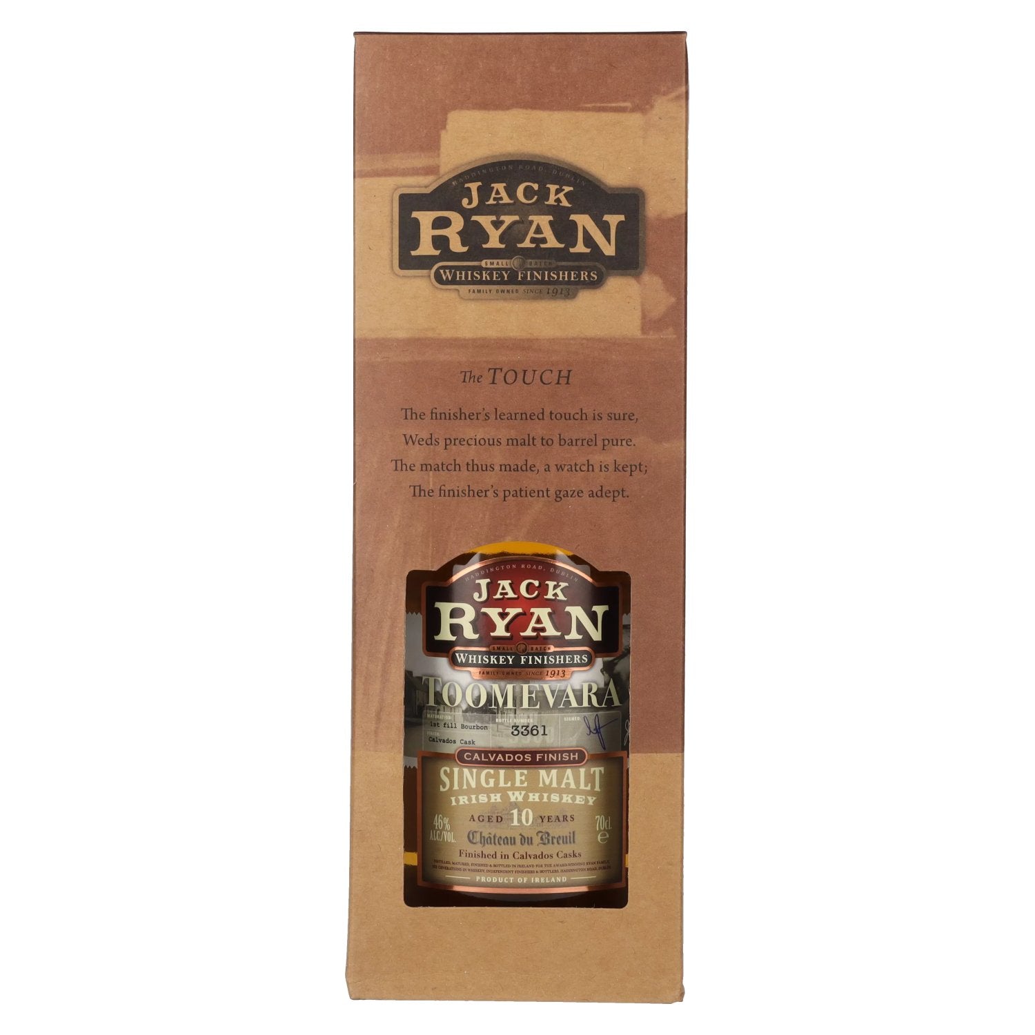 Jack Ryan TOOMEVARA 10 Years Old Single Malt Irish Whiskey Calavados Finish 46% Vol. 0,7l in Geschenkbox