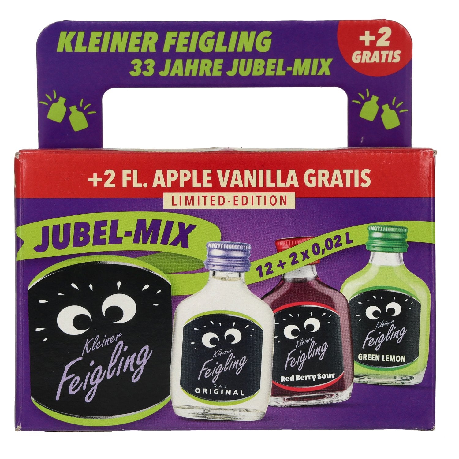 Kleiner Feigling Jubel-Mix 15.4% Vol. 12x0.02l with 2 bottles Apple Vanilla 0.02l